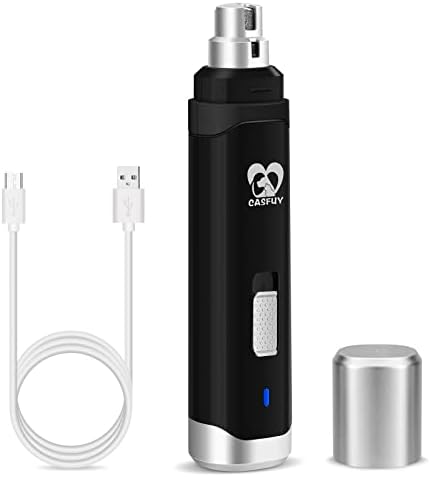 Casfuy Dog Nail Grinder Upgraded - Professional 2-Speed Whisper-Quiet Electric Pet Nail Trimmer Painless Paws Grooming & Smoothing for Small Medium Large Dogs & Cats (Black) by casfuy
