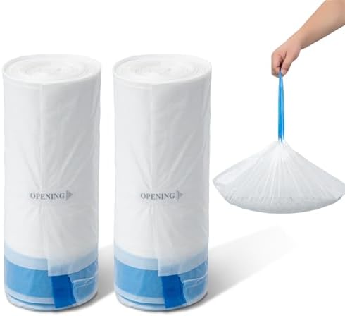 40 Count Drawstring Cat Litter Bags 21.6"×11", Automatic Cat Litter Box Liners Waste Bags, Compatible with G1 and E2 and Most Self Cleaning Litter Box by Coziley