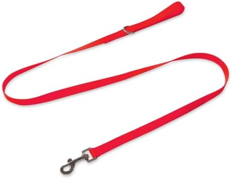 Waterproof Dog Leash, 5/6 FT Durable Odor-Proof Dog Leashes with Strong Metal Hooks Fits Small Medium or Large Dogs (Red, 6FT - 1 inch Width) by KiddingPets