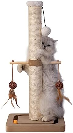 PEEKAB Cat Scratching Post Sisal Scratch Posts for Indoor Kittens and Cats,with Interactive Tracking Toys Suitable for Vertical Scratcher of Small and Medium-Sized Cats 25 Inches Beige - Image 6
