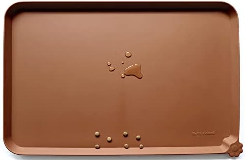 Hoki Found X-Large Silicone Pet Food Mats - Non Slip Pet Dog Cat Bowl Mats - Caramel by Hoki+Found