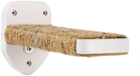 3-in-1 Cat Climbing Wall Steps with Hemp Rope, Shelves and Perches - Wall-Mounted Cat Furniture Set with Scratching Pads (White) - Image 4