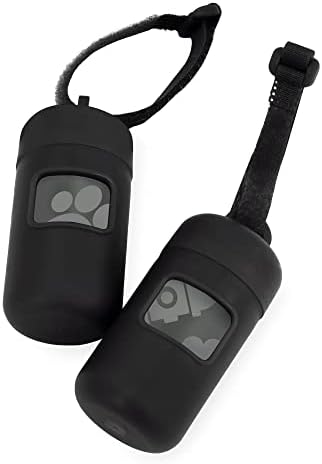 Best Pet Supplies Dog Poop Bag Holder Leash Attachment with Reusable Dispenser for Travel, Walking, Park, and Outdoor Use, Durable with Clip-On - Black, Pack of 2, Plastic Dispenser w/30 Bags by BestPetSuppliesLLC