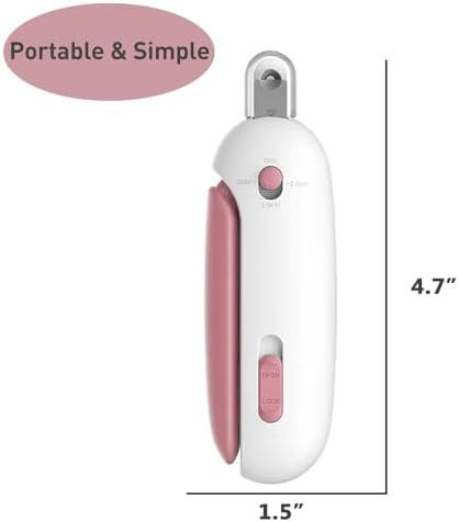 Cat Nail Clipper | Cat Nail Trimmer with Clipping Debris Storage, Adjustable Sizes, Hidden Nail File, Round Hole Blade for Injury-Free Grooming Tool for Pets, Pink - Image 2