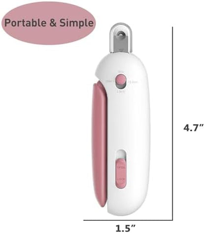 Cat Nail Clipper | Cat Nail Trimmer with Clipping Debris Storage, Adjustable Sizes, Hidden Nail File, Round Hole Blade for Injury-Free Grooming Tool for Pets, Pink - Image 2