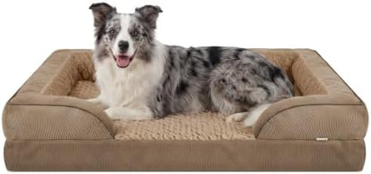 INVENHO L Plus Orthopedic Dog Bed for Large Dogs, Washable Dog Sofa with Egg-Crate Foam, Waterproof Lining and Non-Skid Bottom by INVENHO