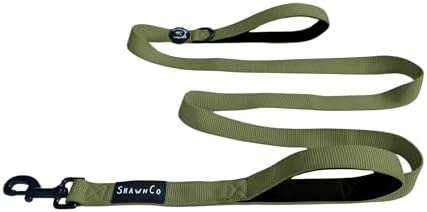 ShawnCo Dream Walk Dog Leash (Olive Green,M/L 6FT w/ 2 Handles) by SHAWNCO