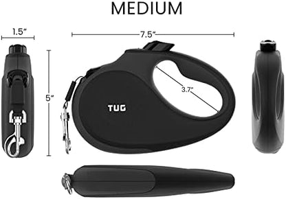 TUG Original Retractable Dog Leash, 16 ft (Medium, Black/Grey) - Image 2