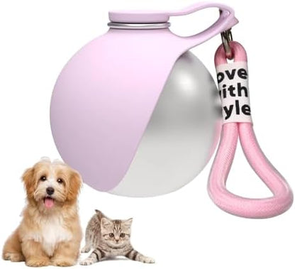 2in1 Portable Dog Water Bottle Portable,10oz Stainless Steel Leak Proof Pet Water Bottle Portable Dog Water Bottle Silicone Bowl,Outdoor Travel Water Bottle for Dogs Walking Hiking Camping, Pink by Unknown