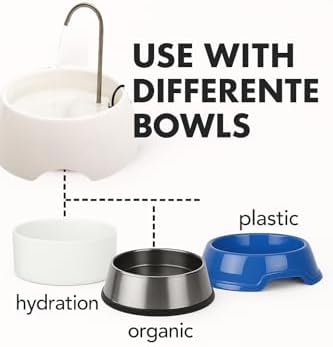 Aqua MINI Portable Pet Water Fountain - Automatic Drinking Bowl for Cats and Dogs - Stainless Steel Faucet - Replaceable Filters - Easy Cleaning - Ideal for Multiple Pets - 1.2L/42 fl oz - White - Image 3