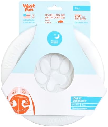 WEST PAW Zogoflex Zisc Dog Flying Disc, High Flying Aerodynamic Disc for Dogs Puppy – Lightweight, Floatable Disc for Fetch, Tug of War, Catch, Play – Doubles as Food/Water Bowl, Large 8.5", Glow - Image 2