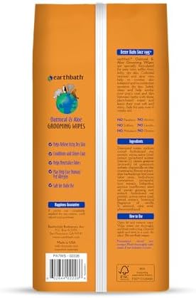 earthbath Oatmeal & Aloe Grooming Wipes, Vanilla & Almond - 100 Ct, 2 Pack - Image 2