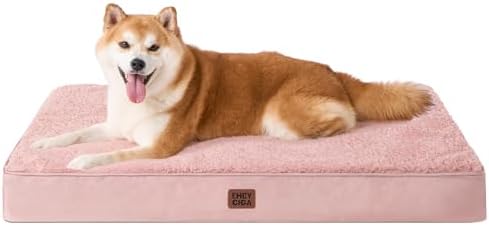 EHEYCIGA Orthopedic Dog Bed Large with Removable Washable Cover, 36IN Pink by EHEYCIGA