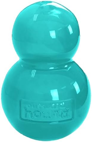 Outward Hound Double-Tuff Stuffable Dog Toy, Medium Blue, 3.9" x 2.5" – Treat Dispensing Chew Ball for Small to Medium Dogs, Interactive Puzzle Toy for Enrichment & Slow Feeding by OutwardHound