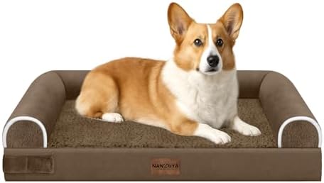 NANUYA Orthopedic Dog Bed for Medium Dogs, 30 x 20 Inch, Dark Coffee by Nanuya