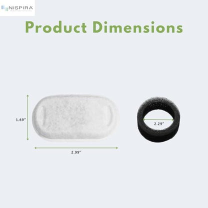 NISPIRA PLWF003 PLWF006 Stainless Steel Cat Water Fountain Activated Charcoal Water Filter Kit Replacements with Spongies For Petlibro 67oz/2L 101oz/3L, Tomxcute 108oz/3.2L 135oz/4 L Pet, 6 Pack - Image 3