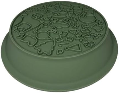 Snowman/Christmas 2-in-1 Silicone Slow Feeder & Licking Mat - BPA Free, Dishwasher Safe, 500ml Capacity, Perfect for Dogs & Cats (Sage Green)