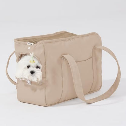 Pet Dog Casual Crossbody Bag, Hands-Free One Shoulder Soft Edged Pet Bag, Fully Open Sunroof Cover with Mesh Window and Large Front Pocket, Pet Carrier Purse for Small Dog Cat（Can Hold 10 Pounds） - Image 4