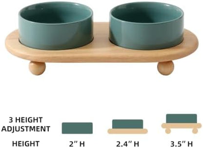 Havniva Raised Cat Bowl 5.1” Elevated Ceramic Cat Food and Water Bowl Set - Image 2