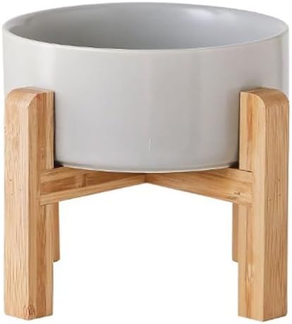 Petygooing 28 OZ Grey Elevated/Raised Ceramic Dog Bowl for Small and Medium Breeds, Dog Food Water Dish with Stand,Pet Feeding Bowl with Anti Slip Rubber for Cats Small and Medium Dogs (3.6 Cups) by PetygooingforYOURLOVEDPET