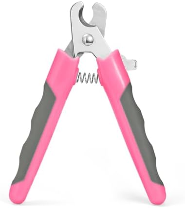WePet Pet Nail Clippers U07.3, Professional Claw Trimmer, Scissor for Cats, Dogs, Puppies, Kittens, Hamsters, Rabbits and Small Animals, Sharp, Safe, M, Grey/Pink by WePet