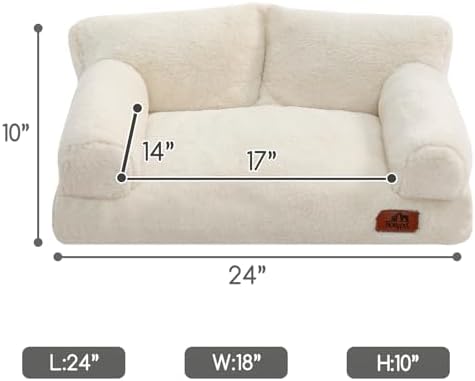 Hollypet Small Dog Large Cat Bed Puppy Couch Beds for Pets up to 25 lbs - Image 3