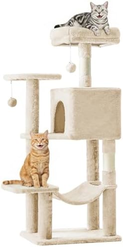 DUMOS 44 Inch Cat Tree Tower with Natural Sisal Scratching Posts by DumosLifestyle
