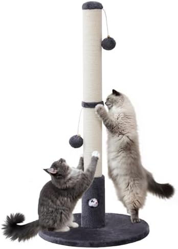 Woochpet Funny Cat Scratching Posts Sturdy Scratcher Posts 33'' Grey by WOOCHPET