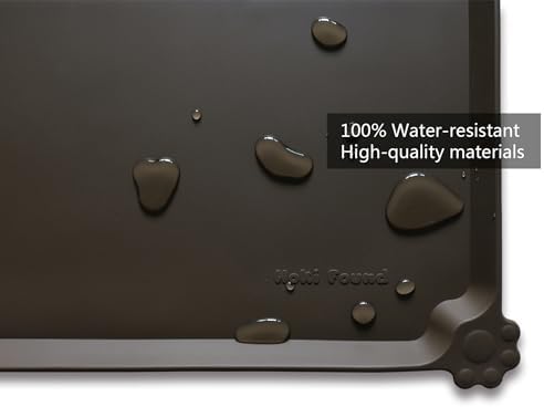 Hoki Found XX-Large Silicone Pet Food Mats Tray - Non Slip Pet Dog Cat Bowl Mats Placemat - Dog Pet Cat Feeding Mat - Waterproof Dog Cat Food Mats -Pet Water Mats for Carpet - Coffee - Image 3