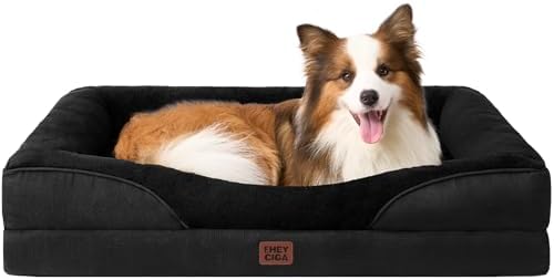 EHEYCIGA Orthopedic Dog Bed for Large Dog, Memory Foam Dog Couch, Black by EHEYCIGA