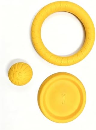 3-in-1 Dog EVA Toy Set - Floating Tug Ring (28cm) + Frisbee (23cm) + Bouncy Ball (9cm) - Durable Chew Toys for Aggressive Chewers, Teeth Cleaning, Water & Outdoor Play for Dogs by Unknown