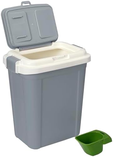 Airtight Pet Food Grey Storage Container, 23 Qt by AshfieldHarkness