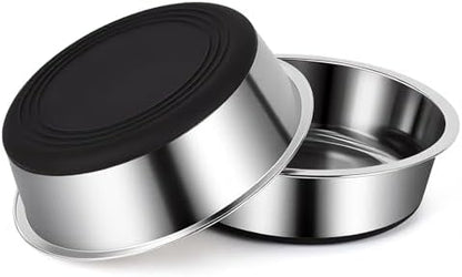 Dog Bowls Durable Non-Slip Stainless Steel Dog Bowls 2-Pack Holds 7 Cups by Unknown