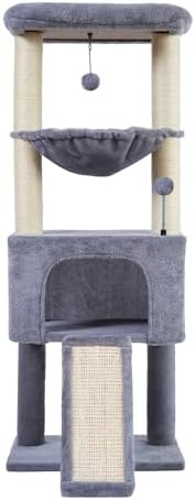ROYPET Fashion Design 43.3" Cat Trees with Cat Houses,Grey by ROYPET