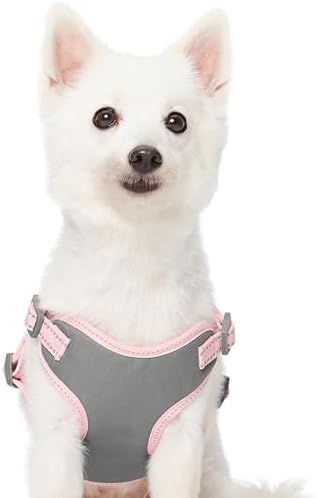 Blueberry Pet Pastel Colored Reflective Dog Harness with Seatbelt Clip – Adjustable No-Pull Pet Vest for Walking and Car Safety, Small Size in Baby Pink - Image 2
