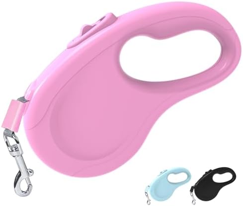 Retractable Dog Leash for Small Medium Dogs, 16Ft/5M, Pink by Lusosh