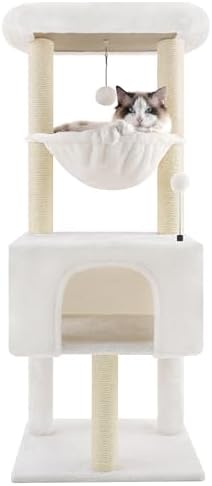 ROYPET Fashion Design 43.3" Cat Trees with Cat Houses Spring Balls,Beige by ROYPET