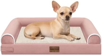 NANUYA Orthopedic Dog Bed for Small Dogs, 24 x 16 Inch, Pink by Nanuya