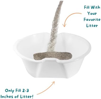 Good Pet Stuff, Litter Box Liner Tray for The Original Hidden Litter Box Planter, Reusable Litter Tray, Easy to Clean, Odorless, Sustainable, Durable, Round, White Litter Box Liner (Pack of 2) - Image 5