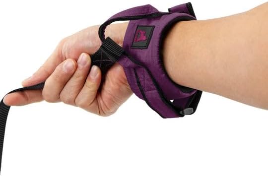 Gooby Ripstop Z Wrist Band Surfer Leash - Purple, 6 FT - Comfortable Hands Free Leash with Elastic Band for Small, Medium and Large Dogs