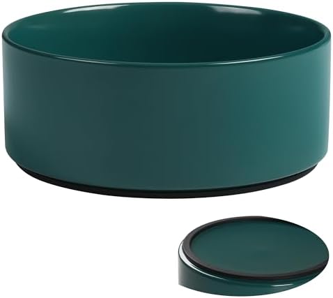 Large Dog Bowls, Non Slip Heavy Ceramic Dog Food and Water Bowl with Silicone Base, 8" Pet Feeding Bowl for Small, Medium, and Big Dogs (Green, 8 Inches) by Kitwinney