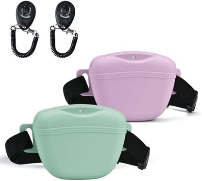 AUDWUD Magnetic Silicone Dog Treat Pouch with Adjustable Belt by AUDWUD