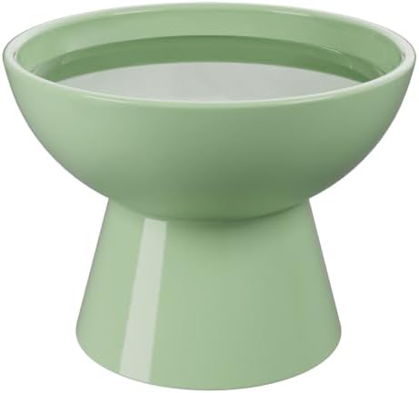 LoeJan Elevated Cat Food and Water Bowls Set, Extra Wide and Raised Ceramic Bowls, Anti-Vomit Whisker-Free Pressure Cat Feeder for Kittens to Adult Cats and Small Dogs by LoeJan
