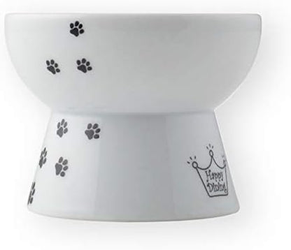 Necoichi Ceramic Elevated Cat Food Bowl, Whisker-Friendly (Cats, Mini) - Image 2