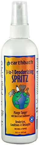 earthbath Mango Tango 3-in-1 Dog & Puppy Deodorizing Spritz, 8 Oz (1 Pack) by earthbath