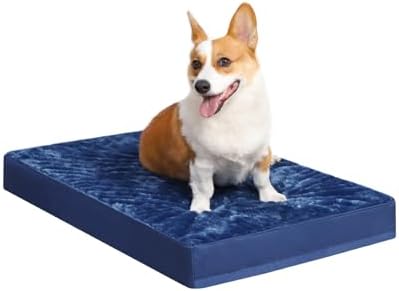 KSIIA Orthopedic Dog Bed for Small Dogs with Waterproof Lining, Blue, 23x17 by KSIIAPetProducts