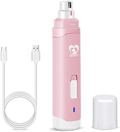 Casfuy Dog Nail Grinder Upgraded - Professional 2-Speed Whisper-Quiet Electric Pet Nail Trimmer Painless Paws Grooming & Smoothing for Small Medium Large Dogs & Cats by casfuy