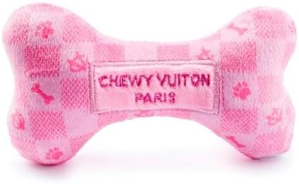 Haute Diggity Dog Chewy Vuiton Bone Plush Dog Toy, Designer Parody Toy by HauteDiggityDog