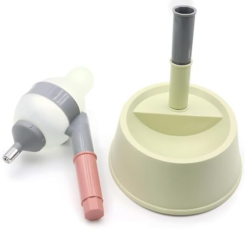 NACOCO Pet Standing Water Dispenser Cat Dog Standing Bowl with Detachable Pole Automatically Feeding Water Height Adjustable(Green-Grey) - Image 4
