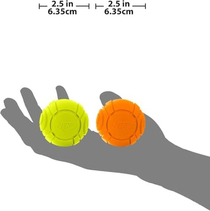 Nerf Dog Sonic Ball Dog Toys, Lightweight, Durable and Water Resistant, 2.5 Inches, for Small/Medium/Large Breeds, Two Pack, Green and Orange - Image 4